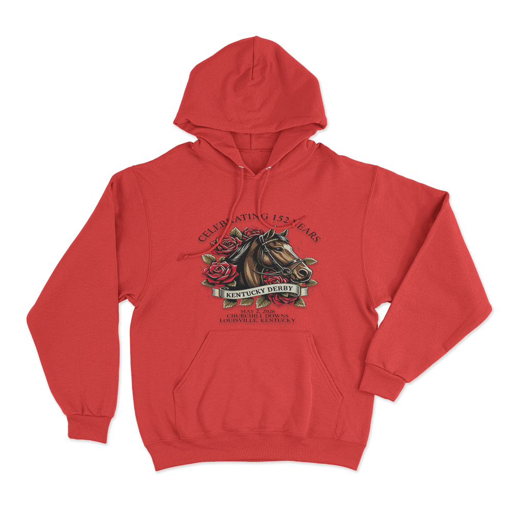 Celebrating 152 Years Kentucky Derby Unisex Hoodie Red Celebrating 152 Years Kentucky Derby Unisex Hoodie Red