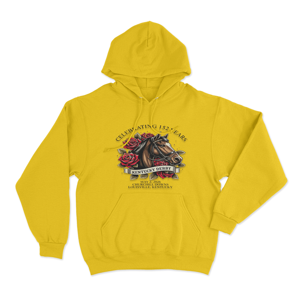 Celebrating 152 Years Kentucky Derby Unisex Hoodie Yellow Celebrating 152 Years Kentucky Derby Unisex Hoodie Yellow