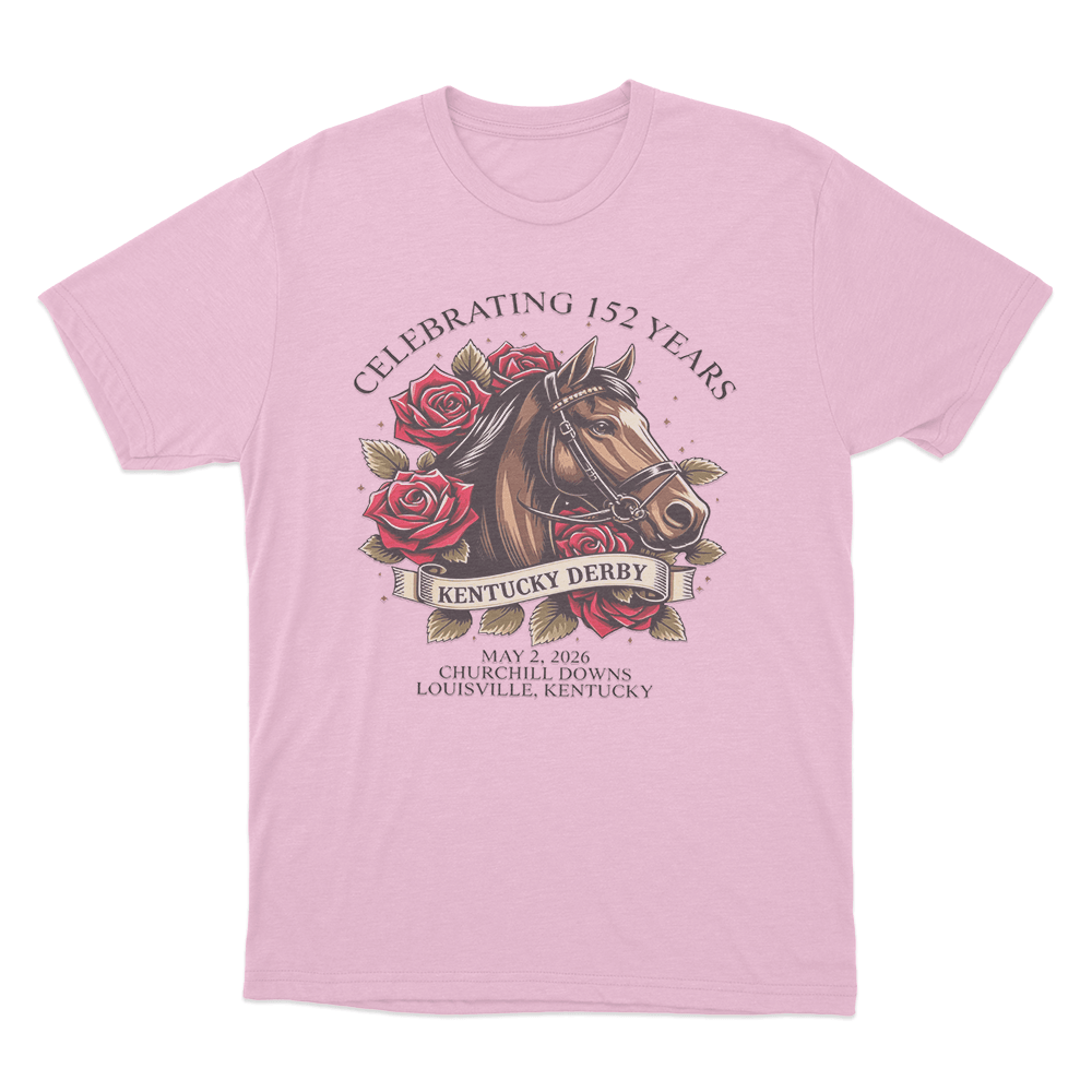 Celebrating 152 Years Kentucky Derby Unisex T Shirt Pink Celebrating 152 Years Kentucky Derby Unisex T Shirt Pink