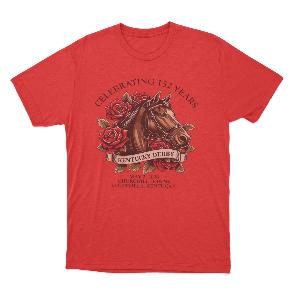 Celebrating 152 Years Kentucky Derby Unisex T Shirt Red Celebrating 152 Years Kentucky Derby Unisex T Shirt Red