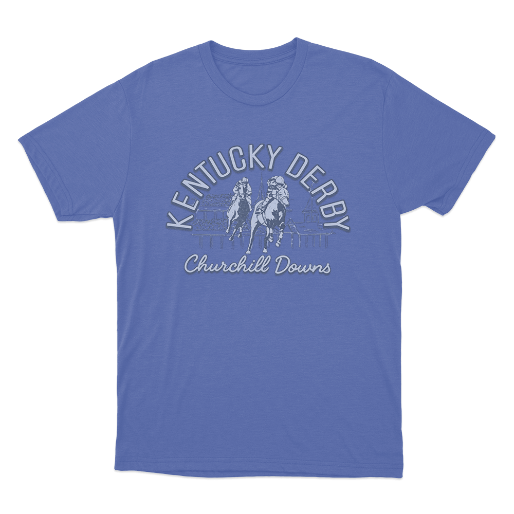 Kentucky Derby Churchill Downs Scene Unisex T Shirt Blue Kentucky Derby Churchill Downs Scene Unisex T Shirt Blue