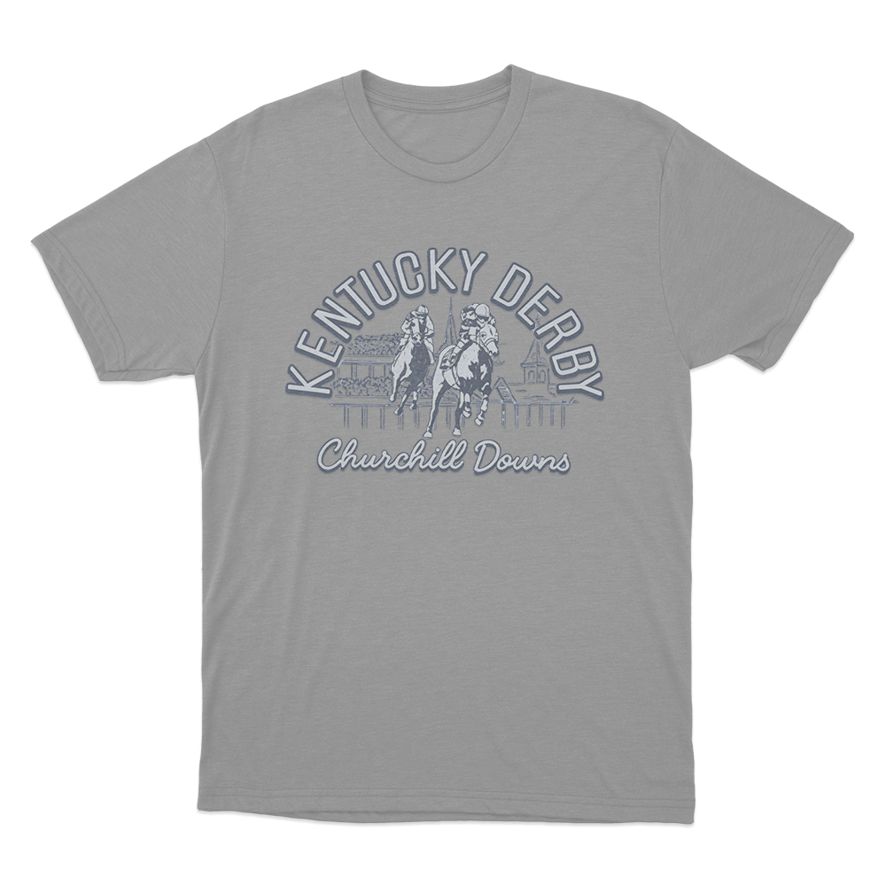 Kentucky Derby Churchill Downs Scene Unisex T Shirt Grey Kentucky Derby Churchill Downs Scene Unisex T Shirt Grey