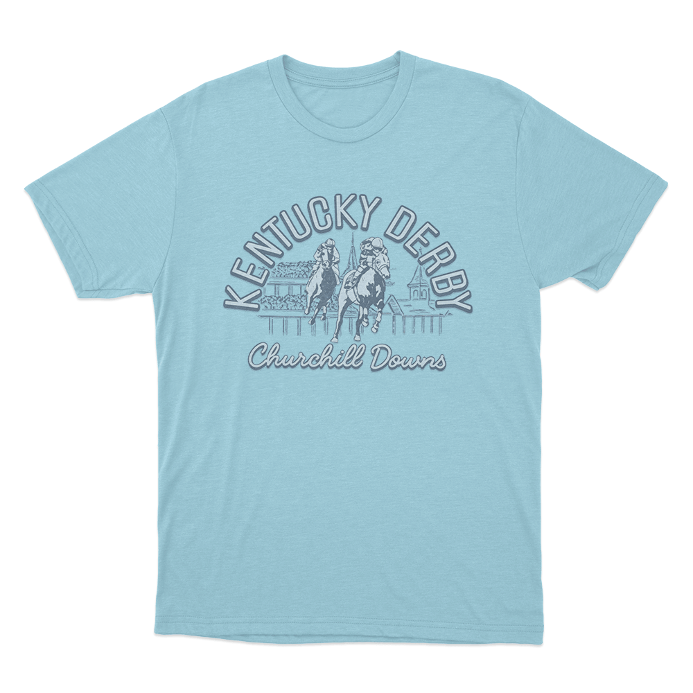 Kentucky Derby Churchill Downs Scene Unisex T Shirt Sky Blue Kentucky Derby Churchill Downs Scene Unisex T Shirt Sky Blue