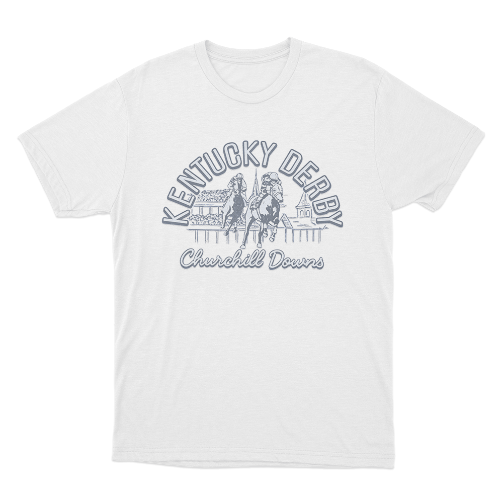 Kentucky Derby Churchill Downs Scene Unisex T Shirt White Kentucky Derby Churchill Downs Scene Unisex T Shirt White