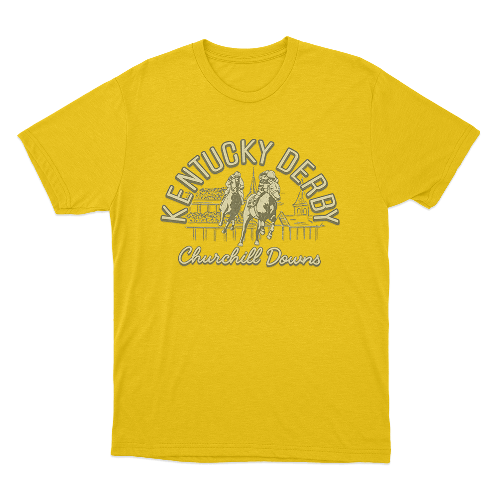 Kentucky Derby Churchill Downs Scene Unisex T Shirt Yellow Kentucky Derby Churchill Downs Scene Unisex T Shirt Yellow