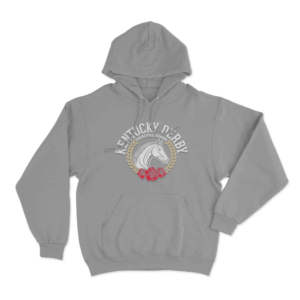 Kentucky Derby Horse Head Roses Unisex Hoodie Grey