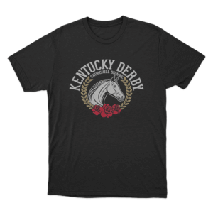 Kentucky Derby Horse Head Roses Unisex T Shirt Black