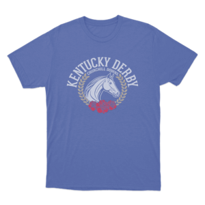 Kentucky Derby Horse Head Roses Unisex T Shirt Blue