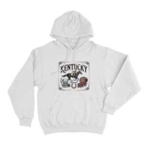 Kentucky Horse Racing Jockey Unisex Hoodie White